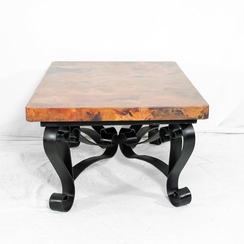 Alta Southwest Style Copper Coffee Table - End View