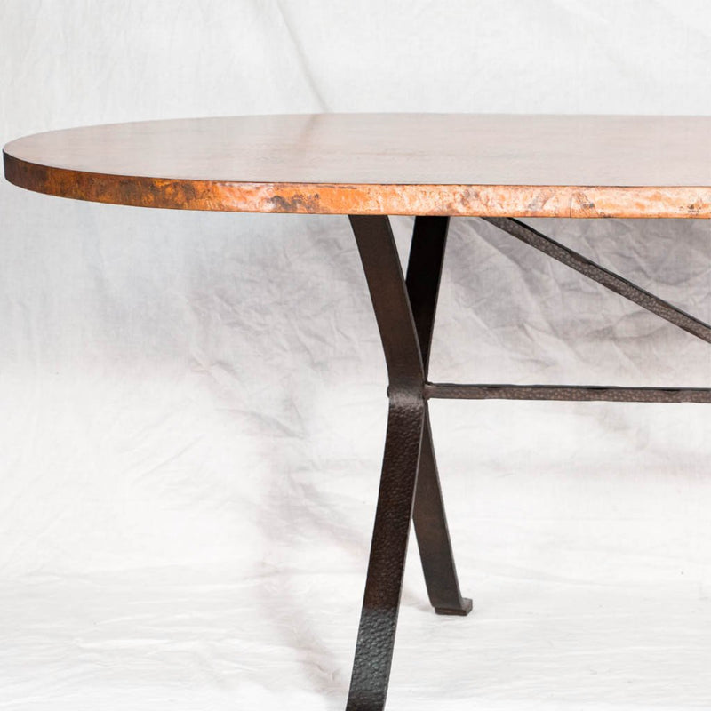 Copper Tabletop on Iron Animas Dining Table