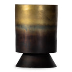 Four Hands Antonella End Table Rustic Brass Ombre Front View