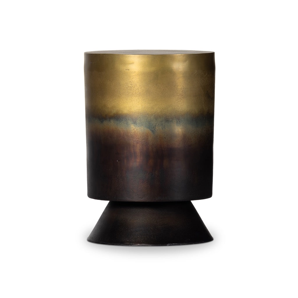Antonella End Table Rustic Brass Ombre Front View 225119-004
