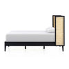 Antonia Cane Bed Brushed Ebony Side View with Mattress