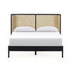 Antonia Cane Bed Brushed Ebony Front View with Mattress