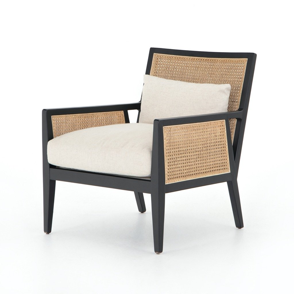 Antonia Cane Accent Chair - Brushed Ebony