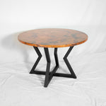 Anvil Copper Dining Table - Black & Natural Copper - Profile View