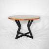 Anvil Copper Dining Table - Black & Natural Copper - Side View