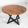 Anvil Copper Dining Table - Black & Natural Copper - Above View
