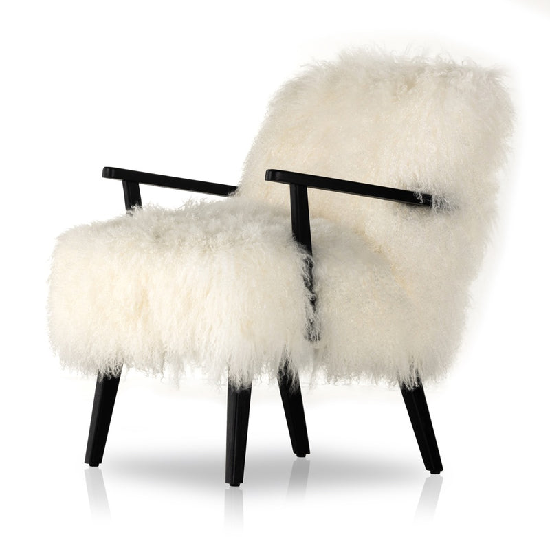 Ashland Fur Armchair Angled View