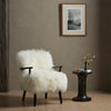 Ashland Fur Armchair Staged Image with Accent Table