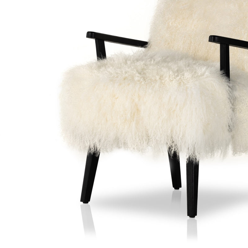 Ashland Fur Armchair Drifted Matte Black Legs