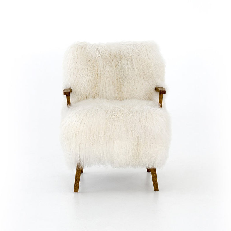 White fur chair