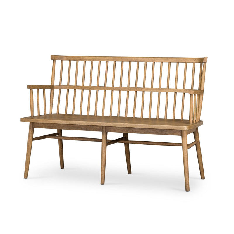Accent Bench Sandy Oak Angled View Four Hands