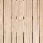 Atherton Outdoor Dining Table close up of planks washed brown teak