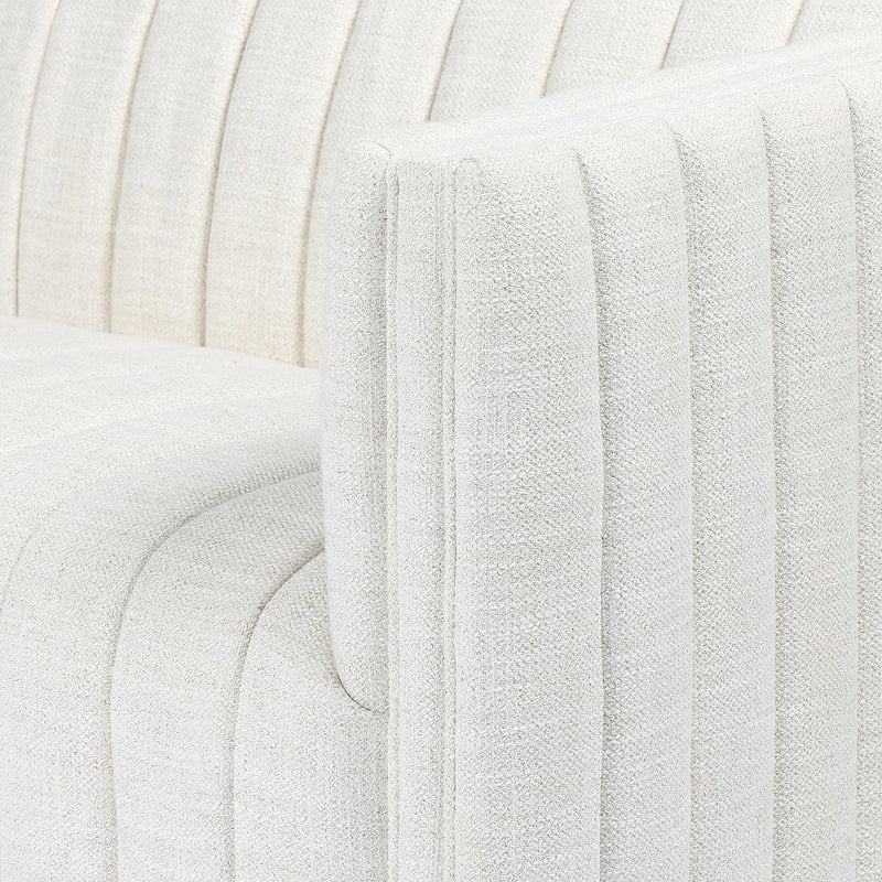 Augustine White Linen Sofa by Four Hands Arm Detail