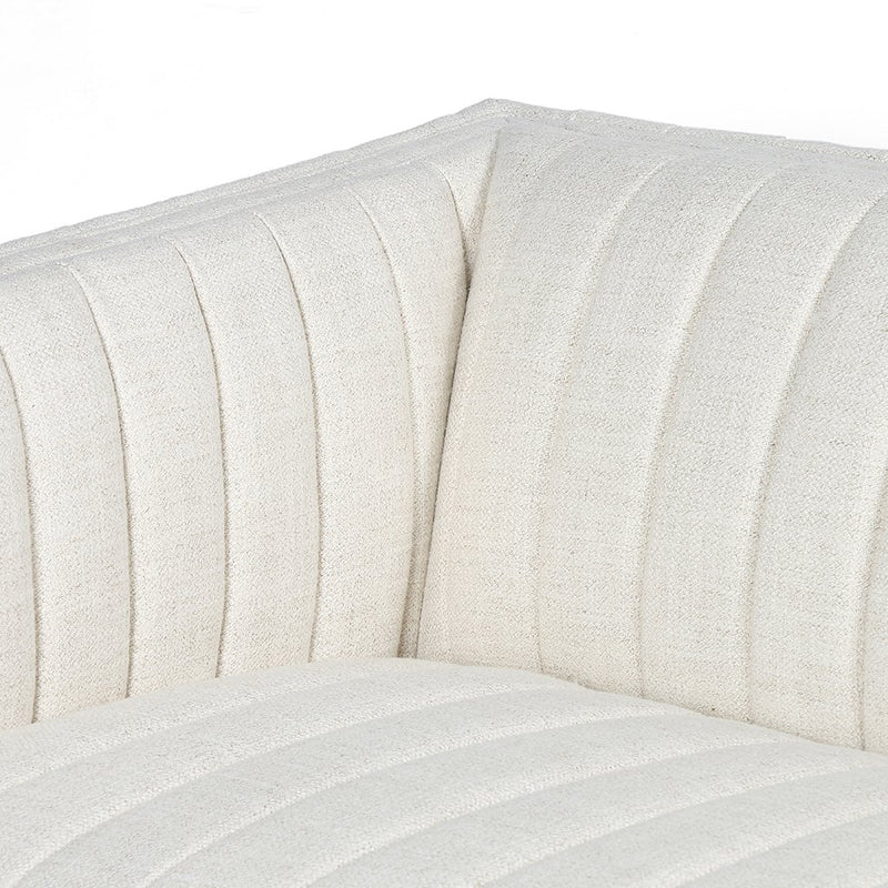 Augustine White Linen Sofa by Four Hands Seat Corner Detail