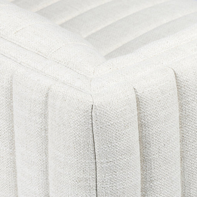 Augustine White Linen Sofa by Four Hands Back Corner Detail