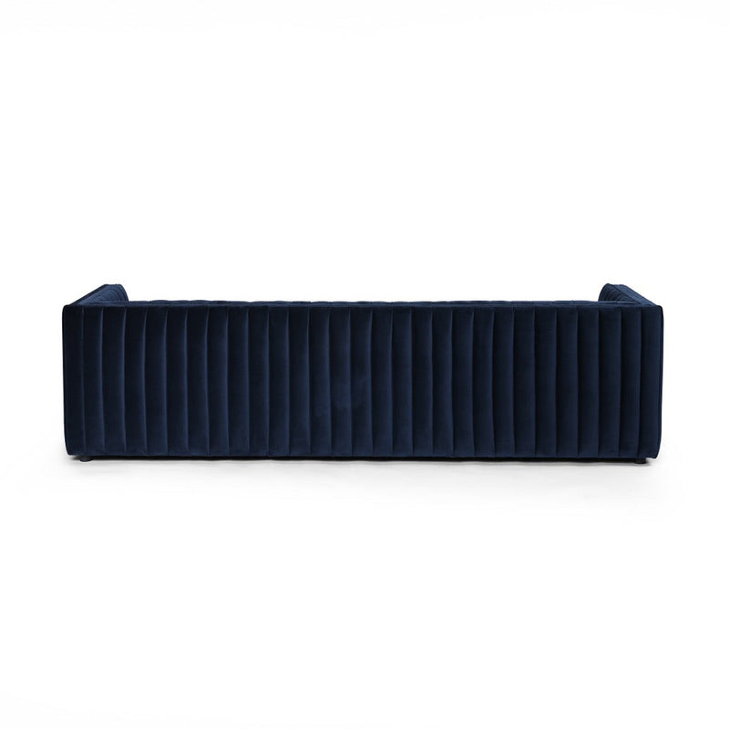 Navy Channeled Sofa Four Hands