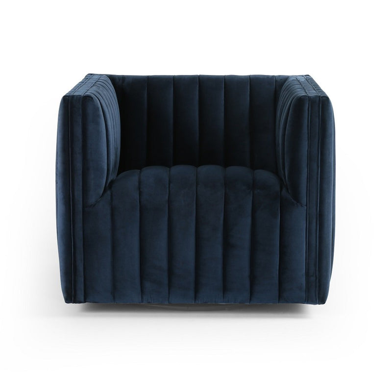 Augustine Swivel Chair - Sapphire Navy Front View