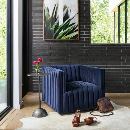 Four Hands Augustine Swivel Chair - Sapphire Navy