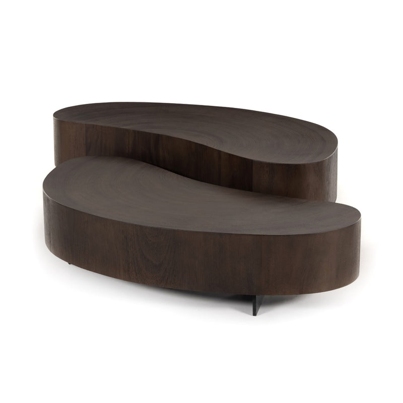 Avett Coffee Table Smoked Guanacaste Angled View Four Hands