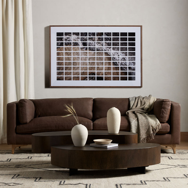 Avett Coffee Table Smoked Guanacaste Staged Image in Living Room Setting