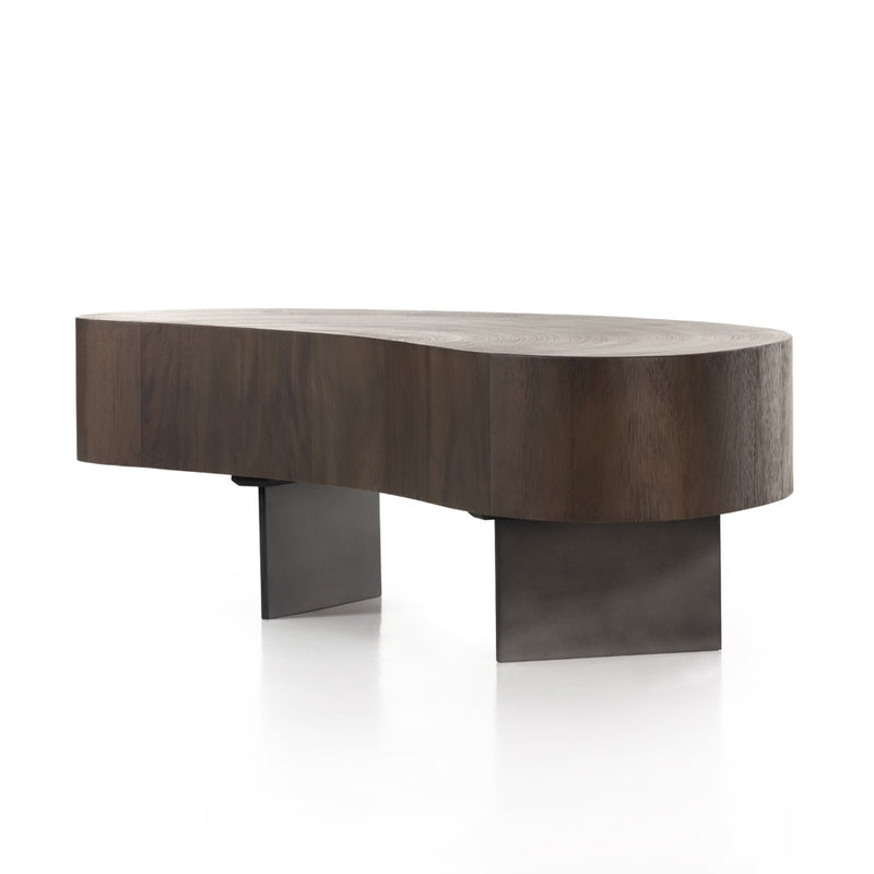 Avett Coffee Table Smoked Guanacaste Tall Piece Angled View