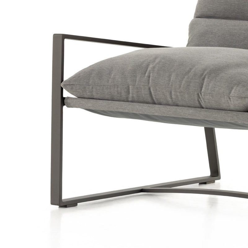 Avon Outdoor Sling Chair Charcoal Aluminum Armrest
