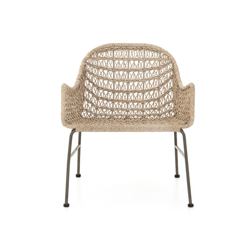 Bandera Outdoor Woven Club Chair Front View Four Hands