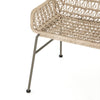 Bandera Outdoor Woven Dining Chair left side view of wicker seat and iron base