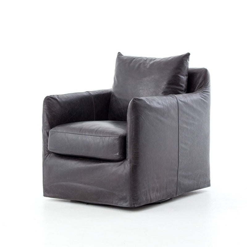 Banks Swivel Chair - Rider Black Four Hands