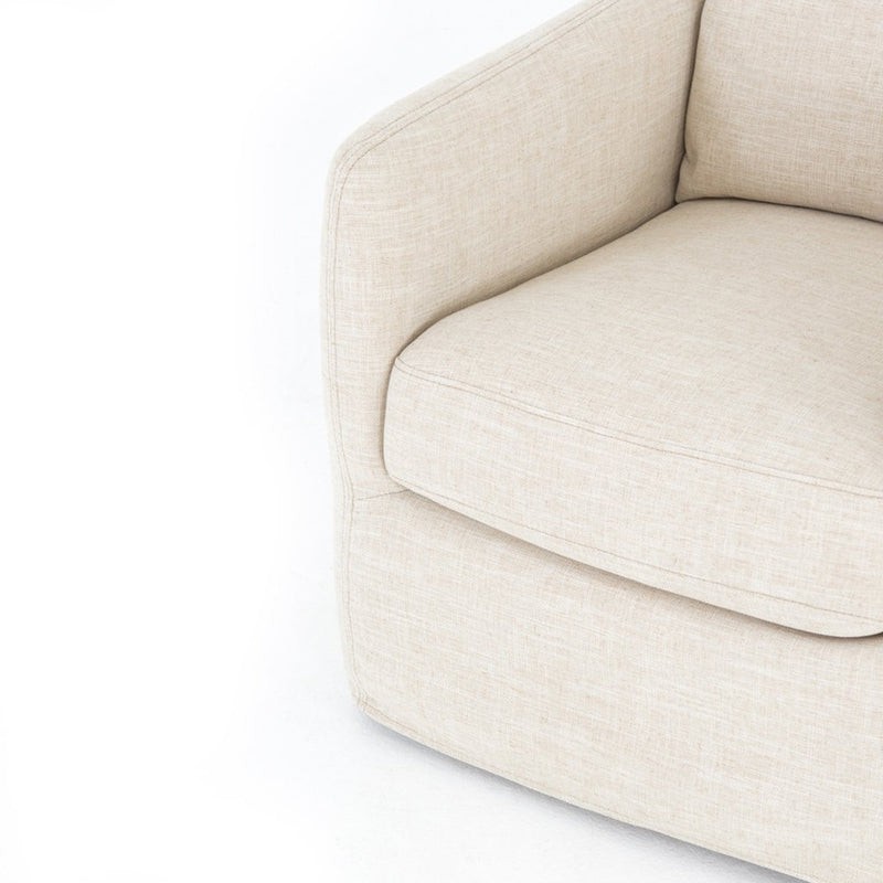 white swivel accent chair