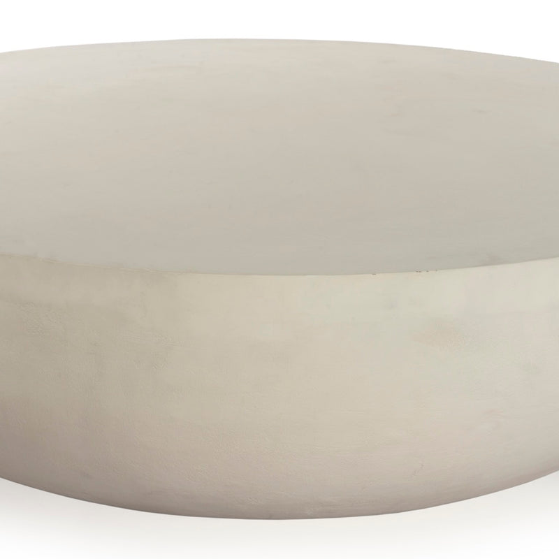 Basil Outdoor Round Coffee Table Matte White Rounded Edge 232203-003
