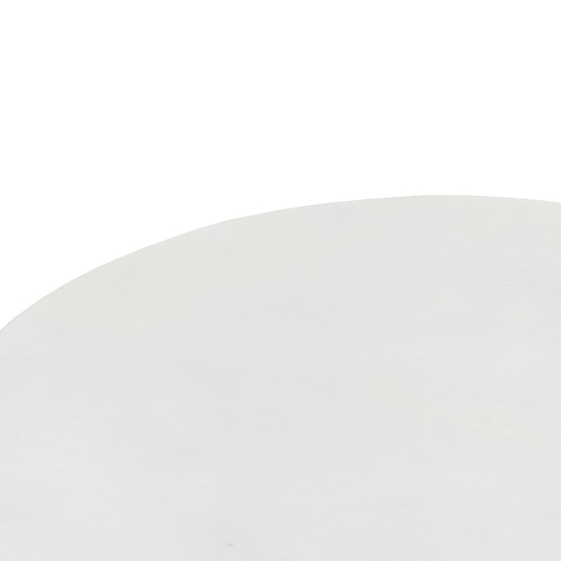 Basil Outdoor Coffee Table Matte White close up view of rounded top