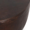 Basil Outdoor End Table Antique Rust Rounded Edge Four Hands