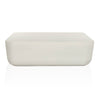 Basil Square Outdoor Coffee Table Matte White Side View Four Hands