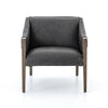 black leather accent chair