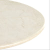 Belle Round Dining Tableview of Cream Marble top and edge