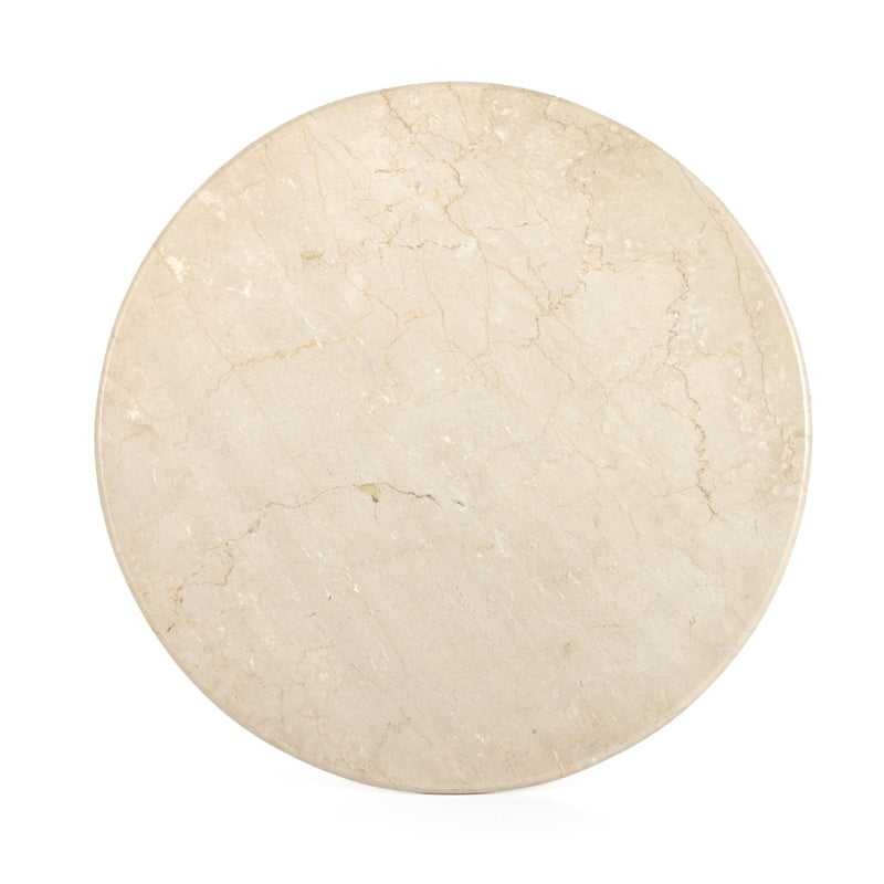 Belle Round Dining Table-Cream Marble rounded table top view