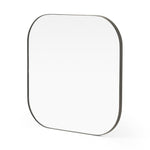 Bellvue Square Mirror Rustic Black Angled View 105819-005
