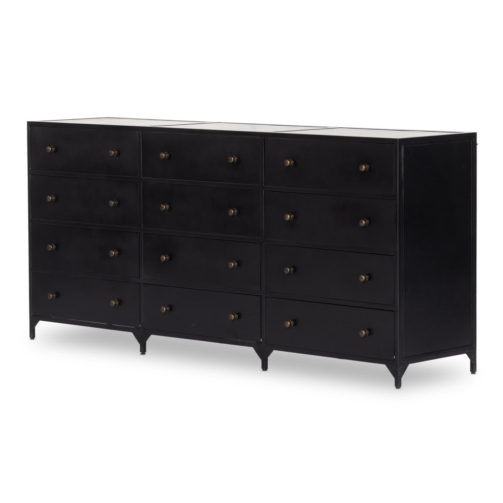 black dresser with diamond knobs Crown Mark Armany Luna Furniture Chrome finish feet add a sparkling finishing touch Tall Black Dresser With Gold