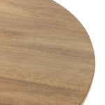 Four Hands Bibianna Dining Table Solid Parawood close up view top round edge