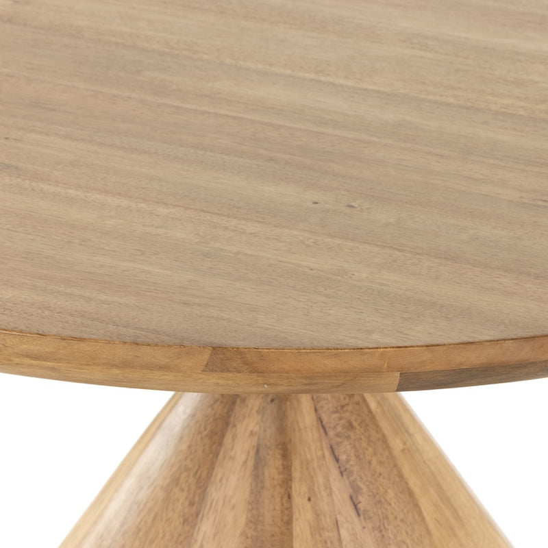 Bibianna Dining Table Solid Parawood top view close up
