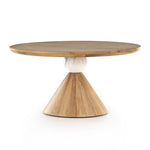 Bibianna Dining Table - White Marble and Solid Parawood full view