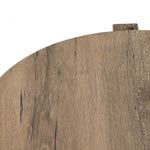 Bingham End Table Rustic Oak Veneer Top Left Rounded Edge Detail