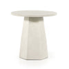Bowman Outdoor End Table White Concrete Side View 105430-003
