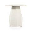 Bowman Outdoor End Table White Concrete Side View