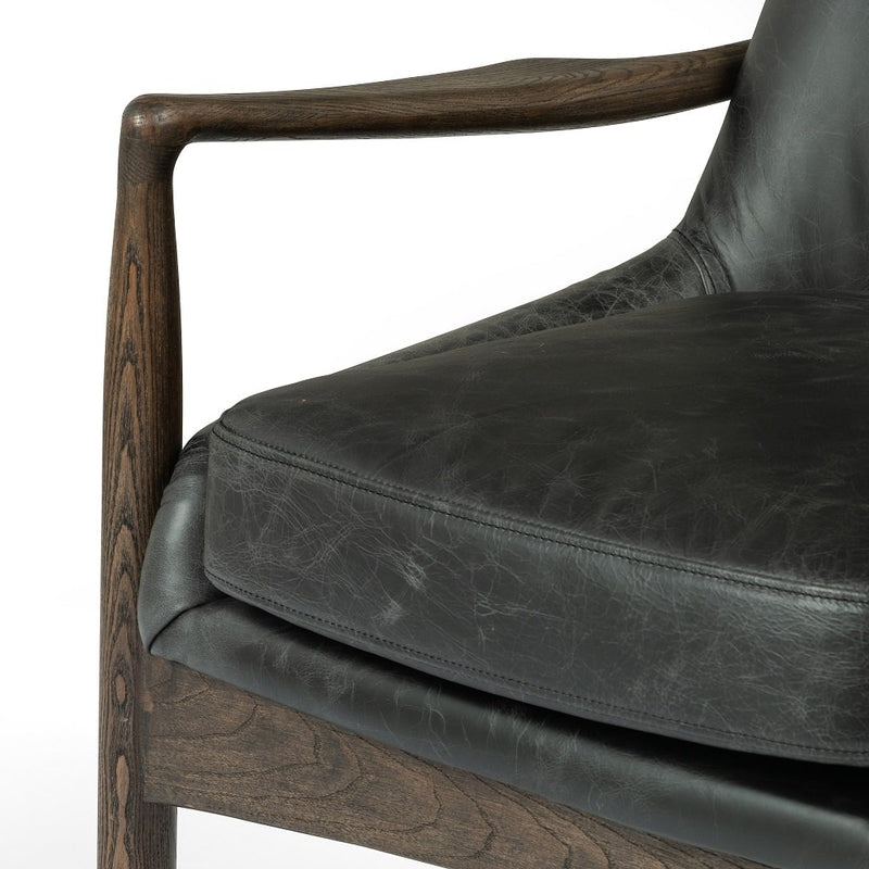 Braden Dining Arm Chair - Durango Smoke Arm and Seat Detail