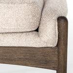 Braden Dining Chair - Light Camel Fabric and Wood Base Detail
