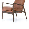 Modern brown leather accent chair
