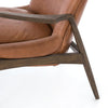 Brown leather accent chair