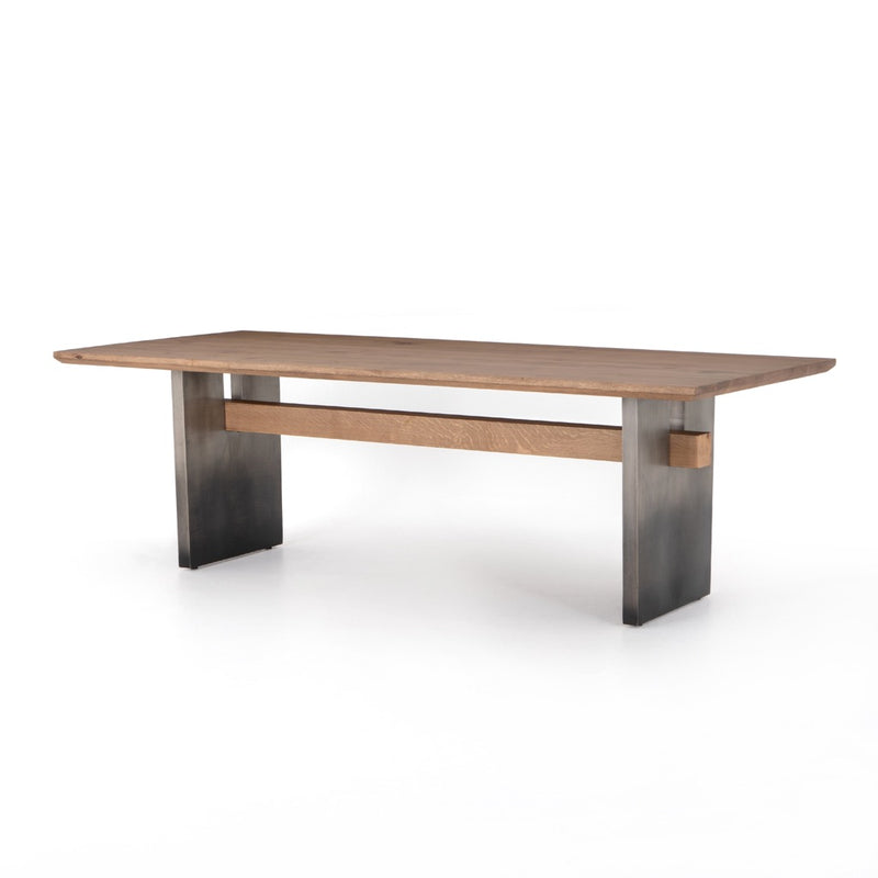 Four Hands Brennan Dining Table - Dove Oak angled view